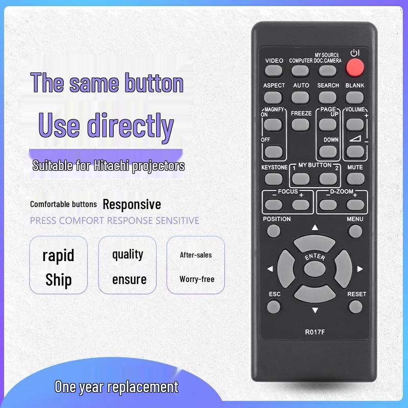 

Compatible with Hitachi Projector Remote Control Models R016F, R017F, HCP-320X, 3250X, 2700X.