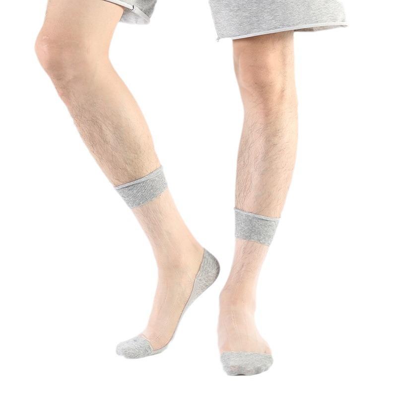 Men's Spring and Summer Simple Breathable Cylinder Crystal Stockings