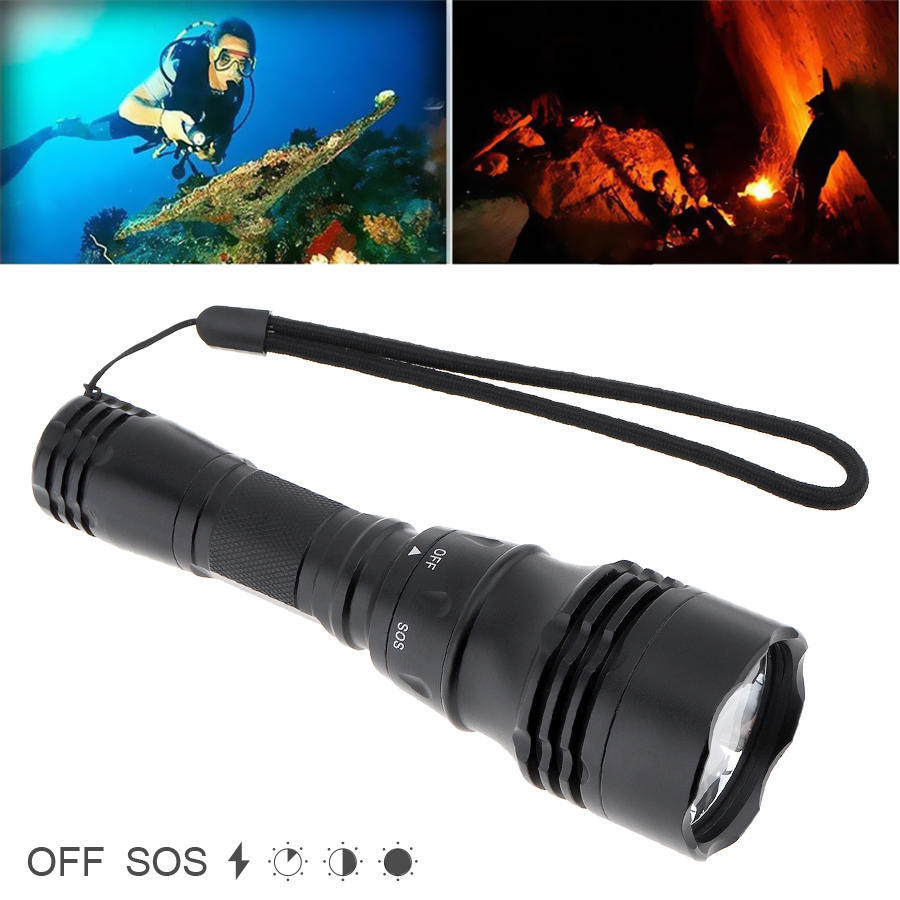 

TLY-34 T6 светодиодный фонарик для дайвинга, фонарик для подводного плавания, водонепроницаемый подводный фонарь, глубина 30 м