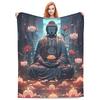 Buddha Yoga Decke Fleece Sofa Überwurf Atmungsaktive Überwürfe für Couch Bettwäsche Outdoor Decken Tagesdecke Steppdecke