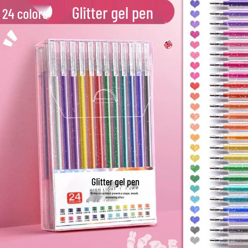 Colorful Glitter Gel Pens for Creative Journaling and Art - Ideal for Students and Children