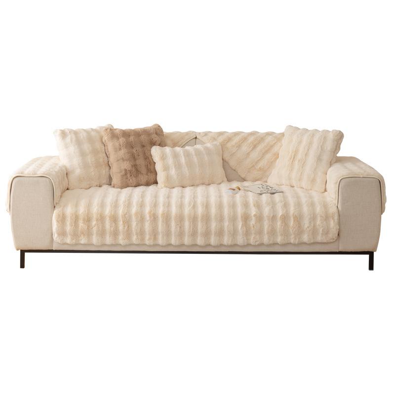 Tutu Velvet Warm Plush Sofa Cushion Winter Thickened Non-Slip Seat Cushion Leather Sofa Cover Cover  New