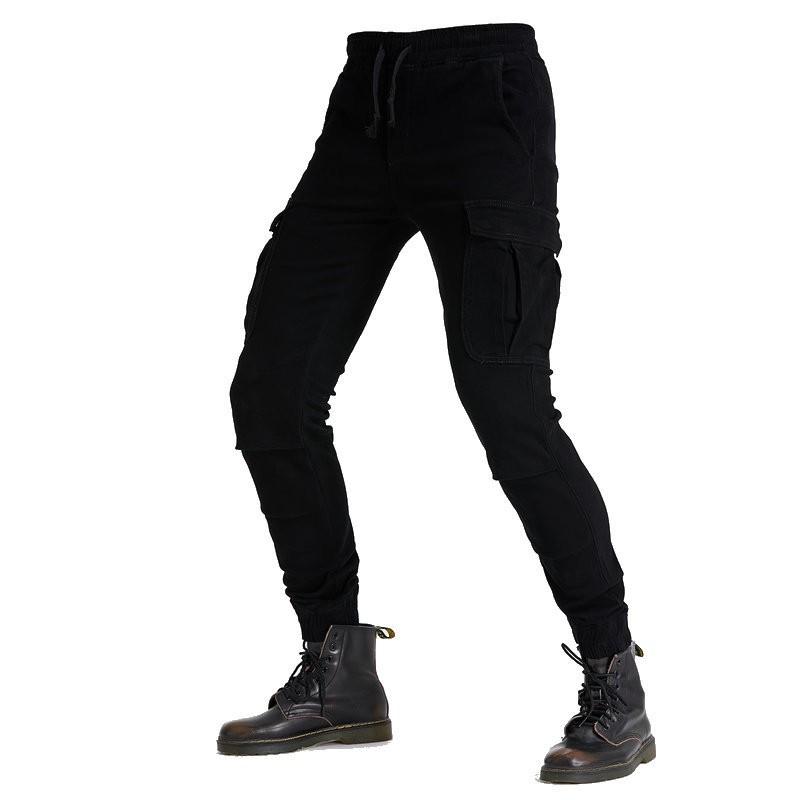 Mens Motorcycle Riding Pants With Knee Protection Silicon Pads Tactical Multi-Pocket Outdoor Protective Gear