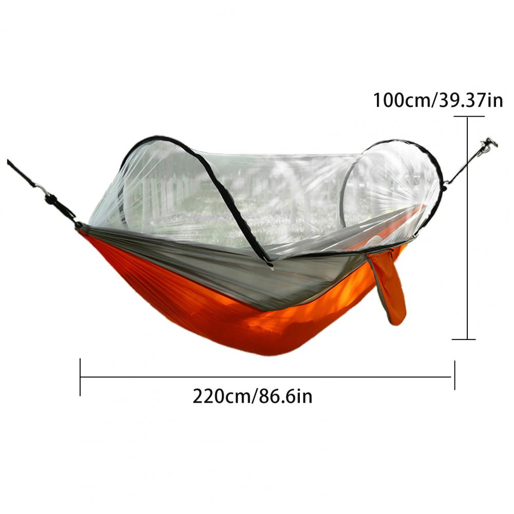 Camping Hammock With Mosquito Gnats Net Breathable Lightweight Portable Single Hammock With Tree Straps Indoor Outdoor Hammock