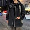 New Jacket Men's Spring and Autumn Casual Hooded American Loose Autumn Suit