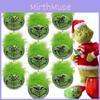 Adorable Cat Face Printed Plush Christmas Ornaments For Festive Window Decor 6cm Set Of 12