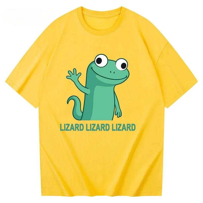 Funny Lizard Meme T Shirt 2026 Fashion Women Aesthetic Tee Unisex Funny New Streetwear Kawaii Printed Y2k Summer Tees Tops
