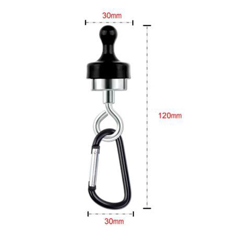 

30*120mm Strong Magnetic Carabiner 5 Colors Outdoor Camping Lights Hanger Strong Magnetic Hooks чорний