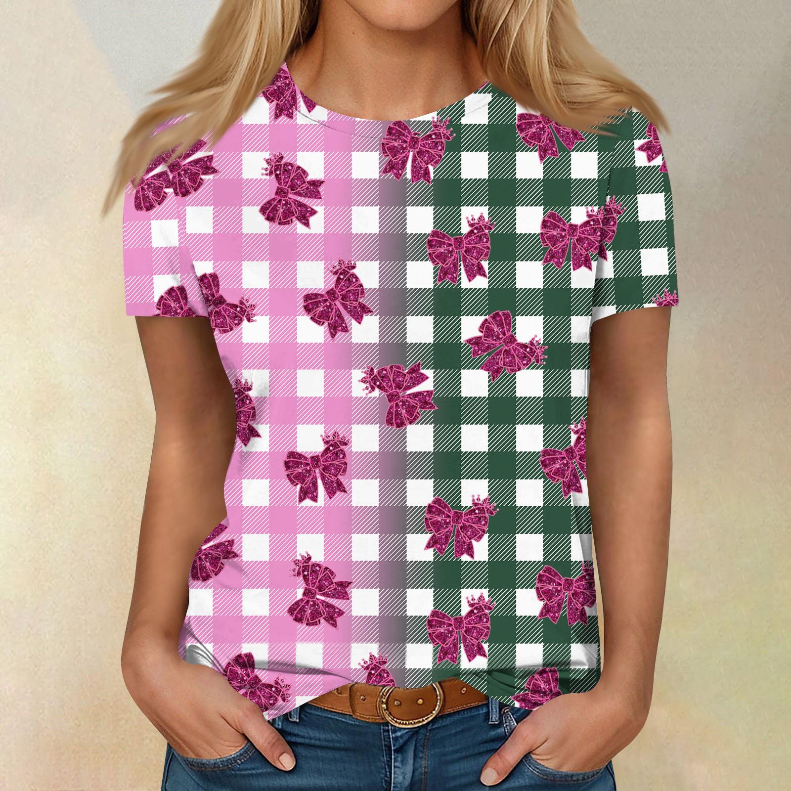 

Women s Casual Fashion Cartoon Print Short-Sleeve Top/T-Shirt XL