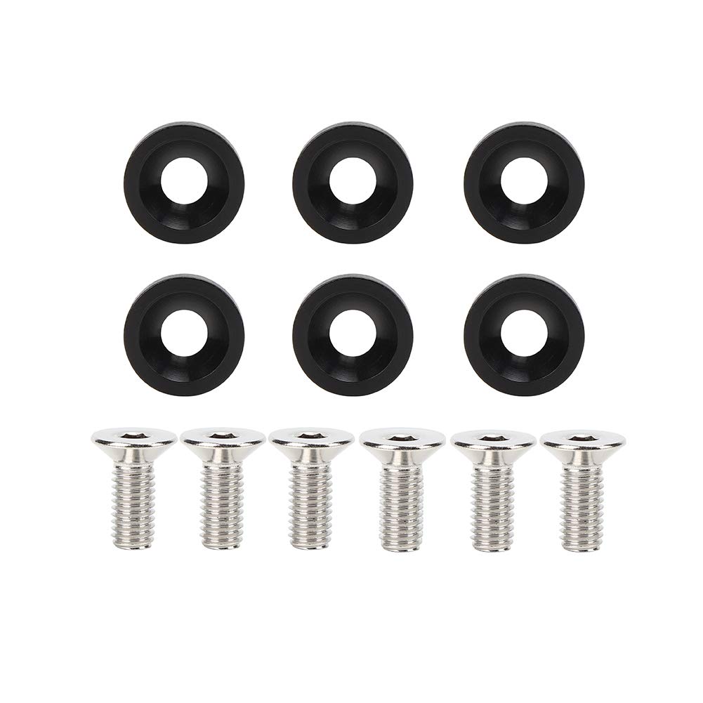 Elerose Aluminum Fender Bumper Washer, 6 Pcs M8 Universal Gasket Washers Spacer Car Motorcycle