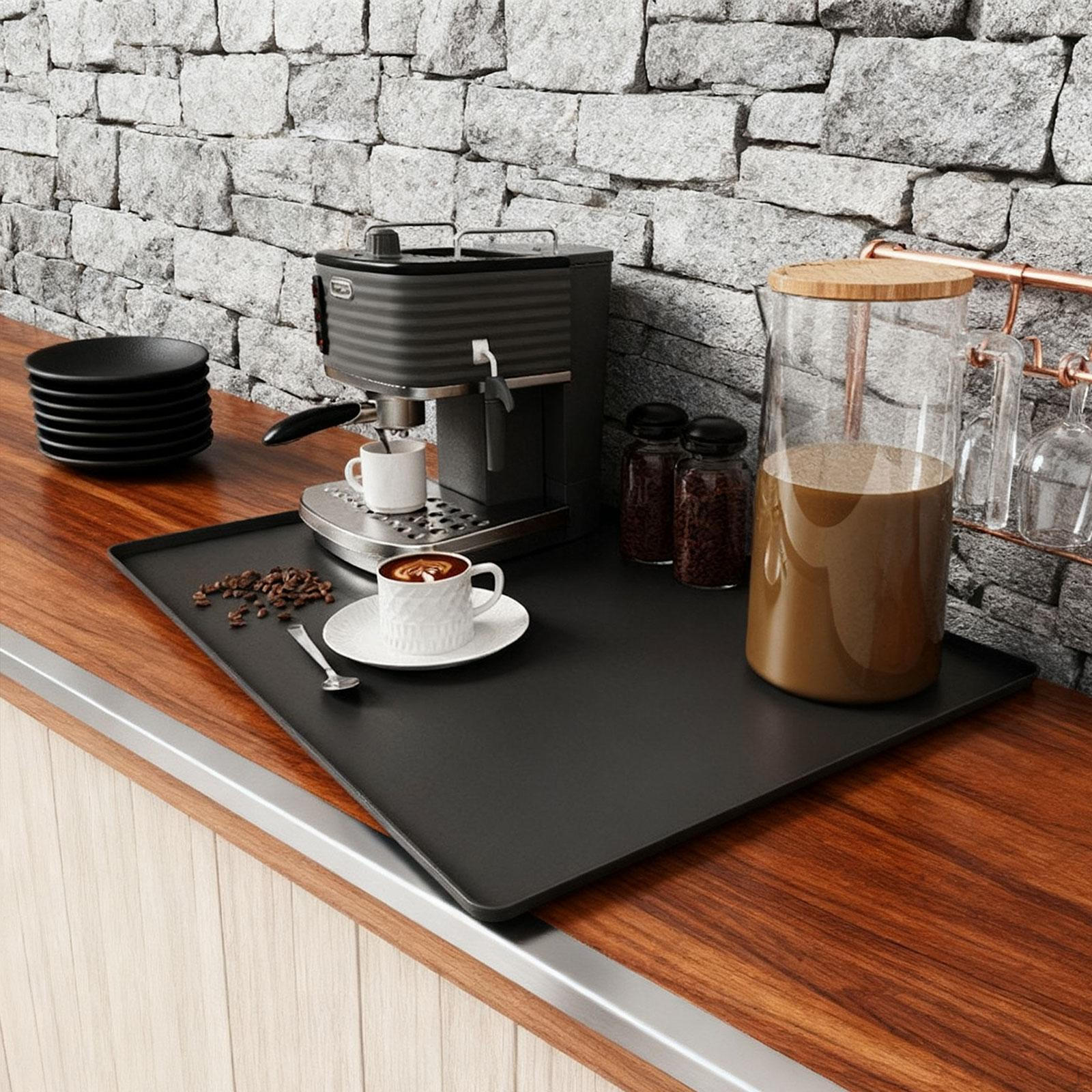 

Mini Fridge Silicone Mat Air Conditioner Drip Pan with Raised Edge Floor Protector under чорний