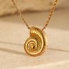 Stainless Steel Shell Conch Pendant Necklace Female Beach Wind Simple Fashion Personality Collarbone Chain Jewelry Accessories