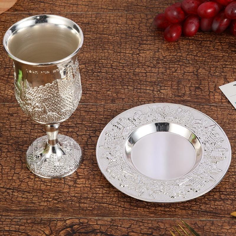 Wine Glases Embossed Castle Alloy Polished Vodka Cup Juice Liquor Champagne Goblet 300ml Tumbler Party Wedding Mini Drinkware