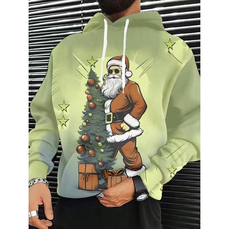 Herren 3D Weihnachtsmann Aufdruck Kapuzenpullover Hoodie Pullover Weihnachten Damen Freizeit Winterkleidung Kostümpartys