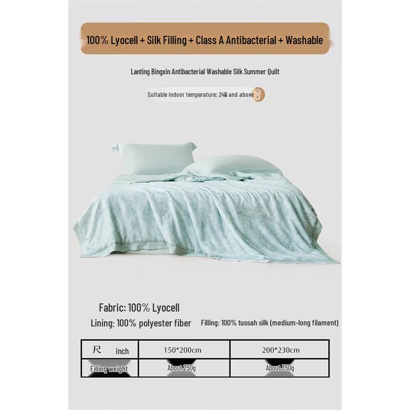 Mercure Home Textiles Tussah Silk Summer Comforter 200×230cm