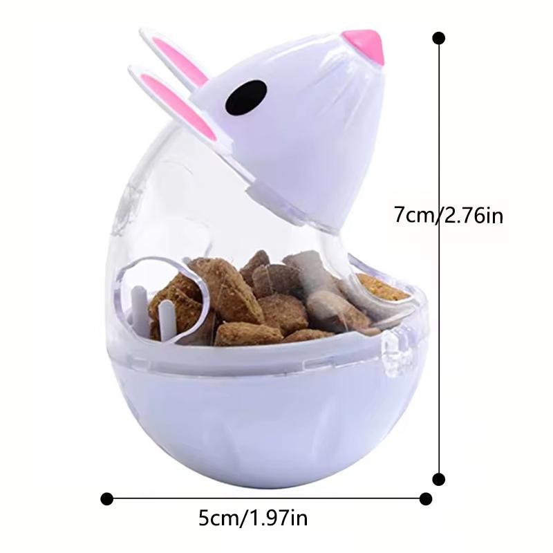 Interactive Mouse Tumbler Leaky Food Ball Cat Treat Dispenser Toy Slow Feeding Puzzle Toy For Kittens Pet Boredom Relief Play белый