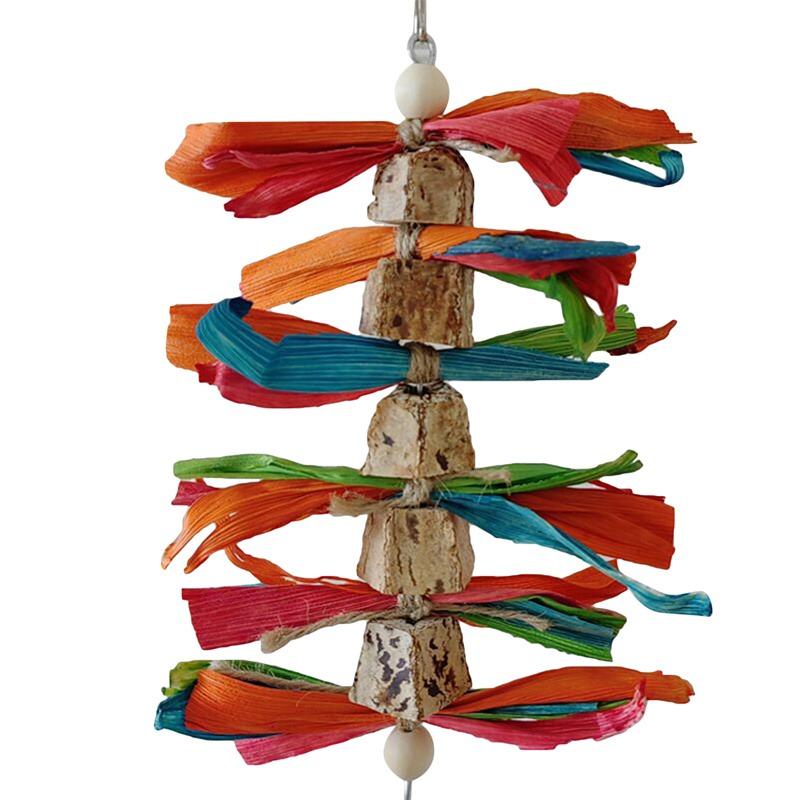 Colorful Hanging Parrot Chew Toy - Durable Bird Molar Swing For Training And Biting Entertainment 