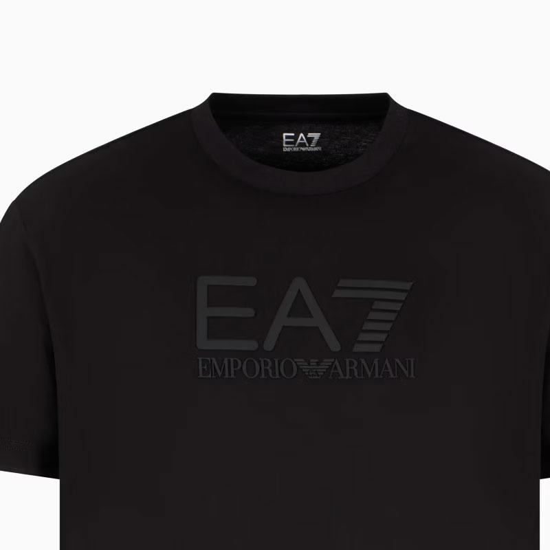 Emporio Armani EA7 Short Sleeve Crew Neck Solid Color Simple T-Shirt Regular Fit Men Tops Black 7M000224-AF10375-UC001