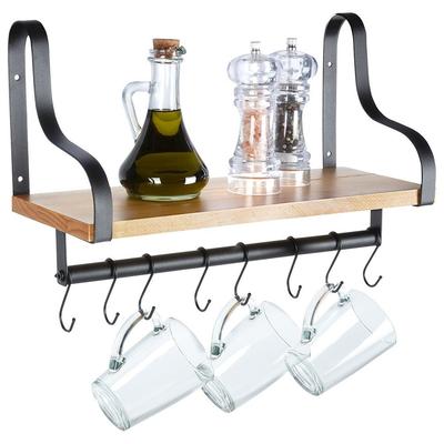 Wall Hanging Kitchen Bathroom Shelf Rail for Utensils, Cups, Towels