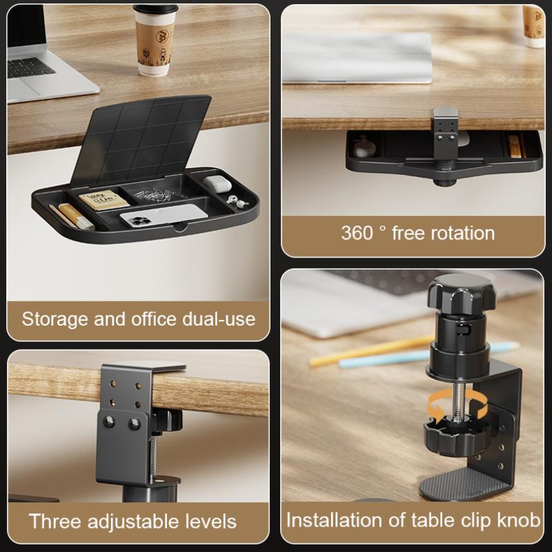 Multi-Function Rotating Desktop Organizer Adjustable Height Storage Rack For Mouse Pad Office Supplies Home Desk Accessories