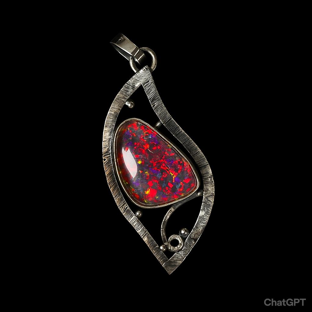 Natural Opal Pendant 28 ct Australian 925 Sterling Silver Oval Cut October Birthday Birthstone