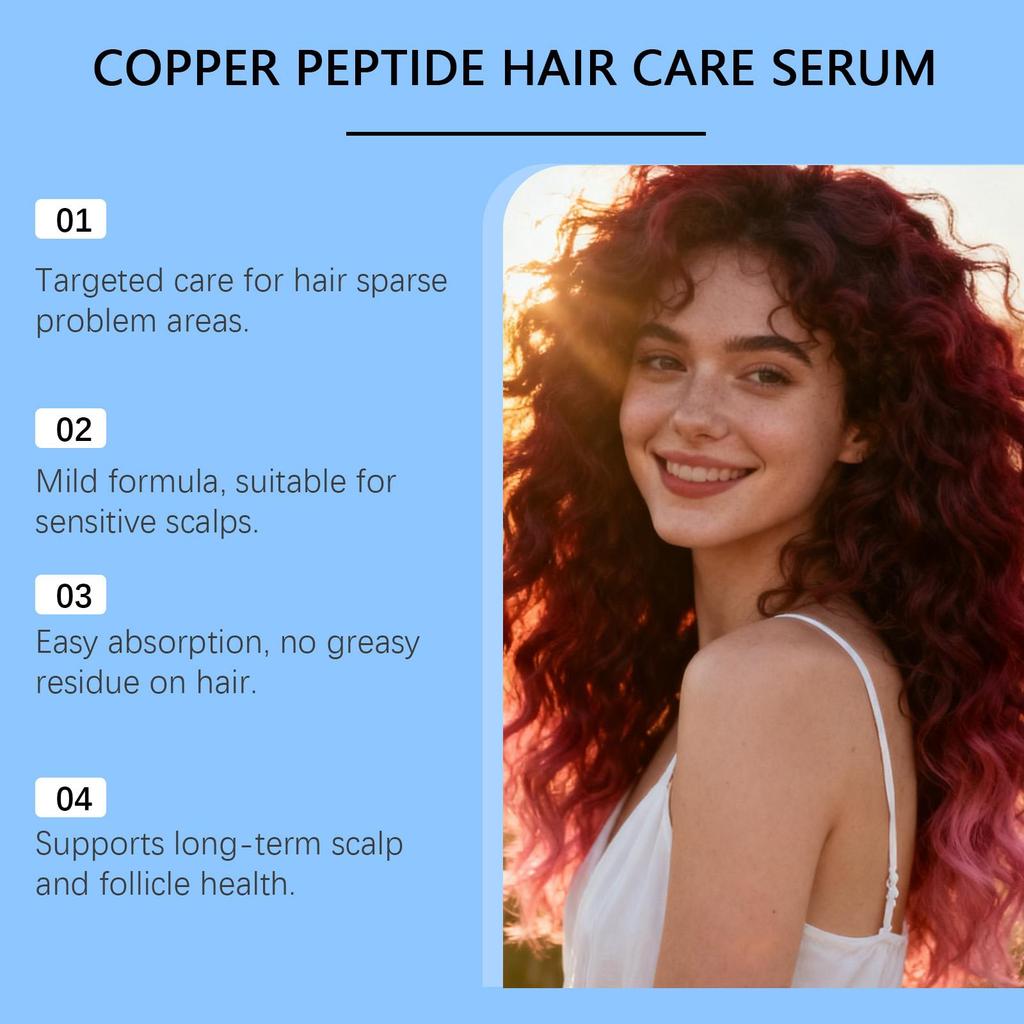 Copper Peptide Hair Growth Serum Promote Regrowth Repair Damage Scalp Massage Thicken Hair Nourish Smooth Anti Loss Hair Essence