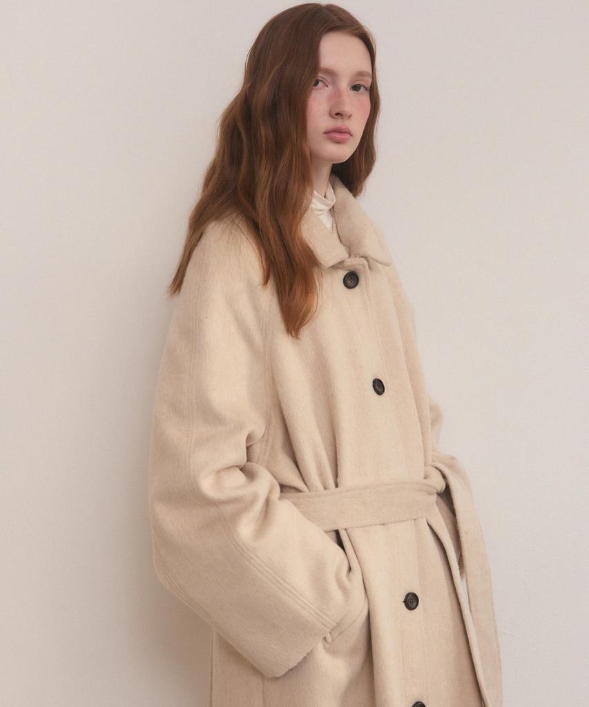 ADAUL Handmade Loose Fit Long Coat - Beige
