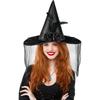 1 Pcs Halloween Witch Hat Holiday Party Party Festival Black Hat Role Play Witch Hat Adult Half Veil Pointed Wizard Hat