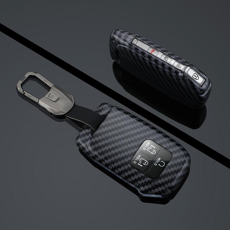 Abs Carbon Fibre Car Key Case Cover Suitable For Kia Carnival   Sedona Carnival Ka4 Ex Sx Lx Fiesta  Keychain