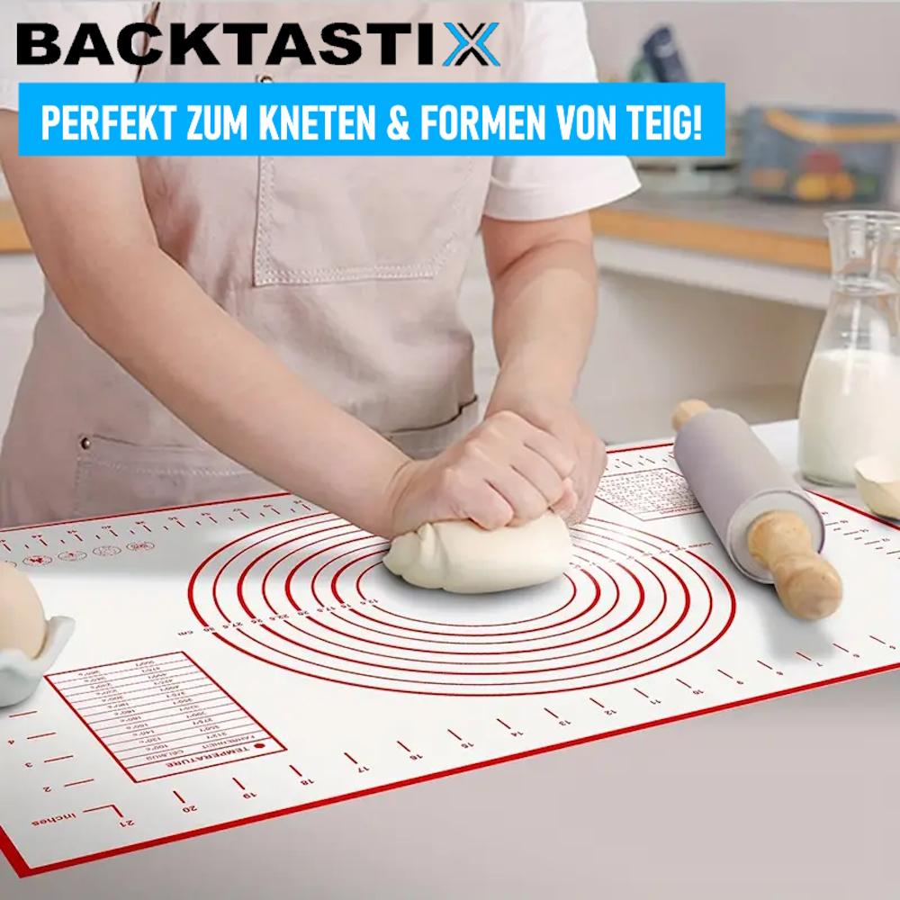 BACKTASTIX Backmatte Teigunterlage Teigmatte Fiberglas Rollmatte Ausrollmatte