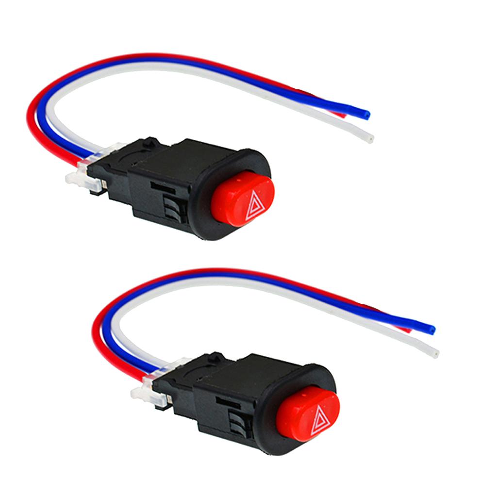 Motorcycle Double Flash Switch Hazard Light Switch Button Flash Warning Scooter Electric Vehicle Modified Emergency Signal Lamp