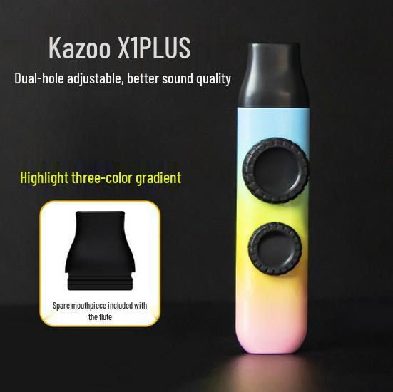 Gradient Color Double Hole Kazoo with Double Membrane - High Low Tone Kazoo Instrument