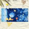Blue waves and colorful fish patterns polyester microfiber beach towel is highly absorbent, suitable swimming and beach outings