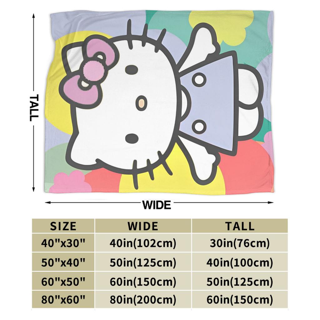 kawaii Hello Kitty Blanket Cute Cartoon Flannel Throw Blankets Home Couch Portable Lightweight Bedspreads