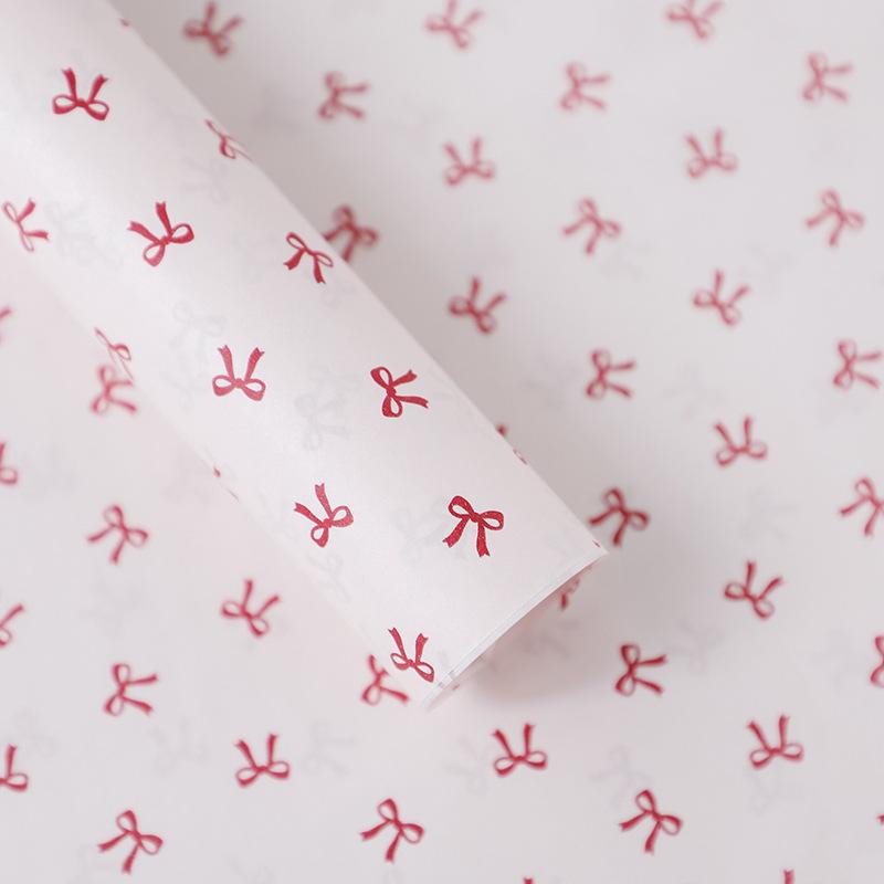 20PCS Bowknot Printed Snow Pear Paper Bouquet Packing Paper Hand-Kneaded Paper Flower Wrapping Paper Gift Packaging Supplies