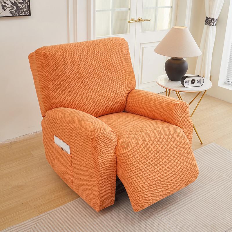 1/2/3 Seater Recliner Sofa Cover Solid Color Cushion Cover Sofa Cover Lazy Chair Jacquard Waterproof Leaf Shapeed Sofa Covers
