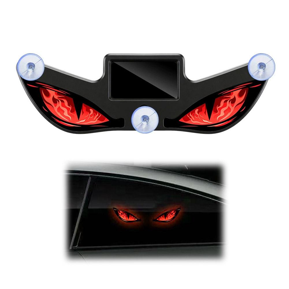 Solar Devil Eyes LED Car Window Light Wireless No Drill Solar Powered Demon Eyes Warning Lights for Cars/ Trucks/SUV/RV/Vans Neon Lights 4