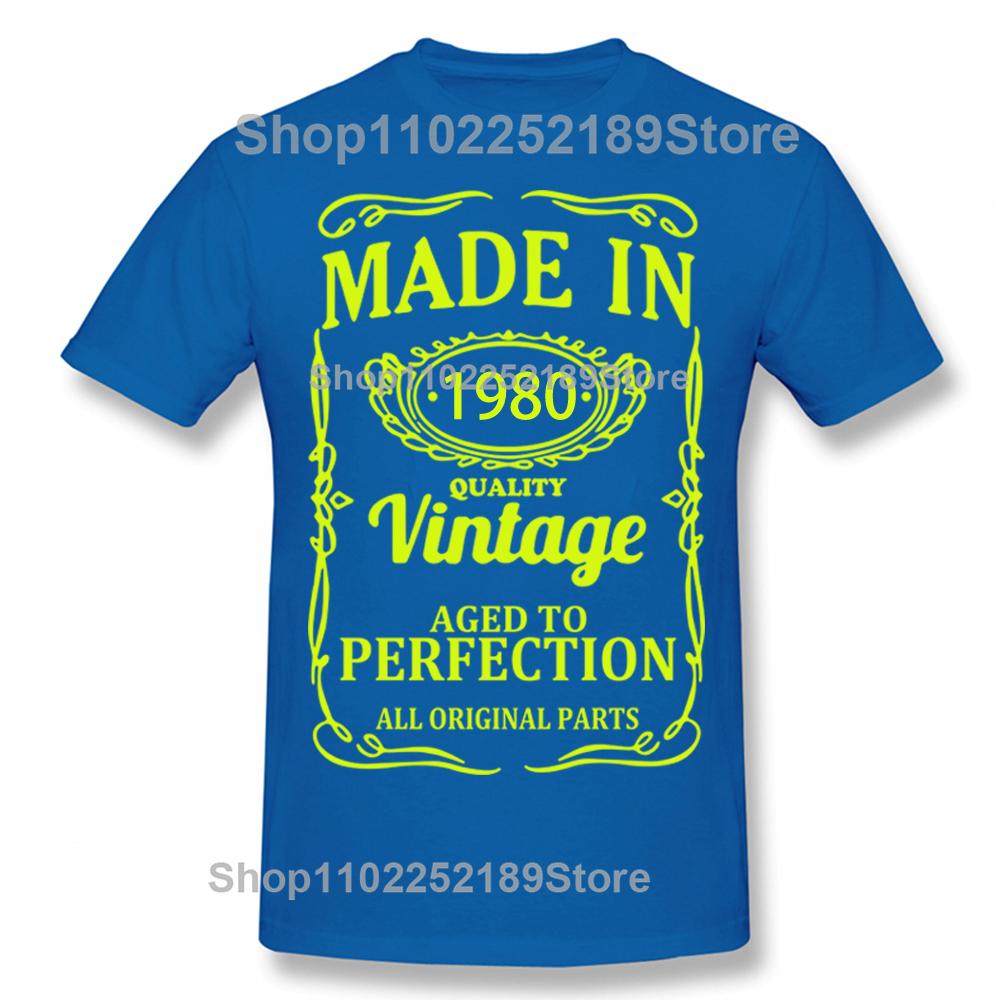 Novelty Awesome Made In 1980 Vintage T Shirts Graphic Streetwear Short Sleeve Birthday Gifts Father Dad T-shirt Mens Clothing