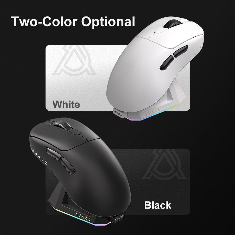 AJAZZ AJ179 PRO PAW3395 Lichtgewicht Bedrade Draadloze Muis met Magnetische Oplaadbasis Ergonomische Macro Gaming Muis voor PC Laptop