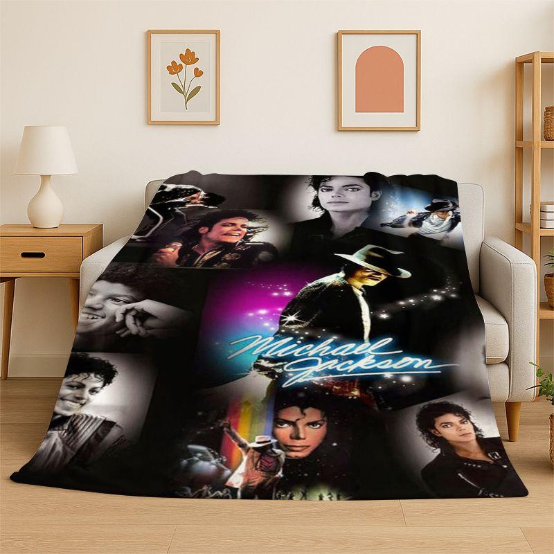 Retro MJ Michael Jackson King of Pop Weiche Flanelldecke, Gemütliche Decke für Bett, Couch, Sofa, Schlafzimmer, Wohnzimmer, Reise Kind