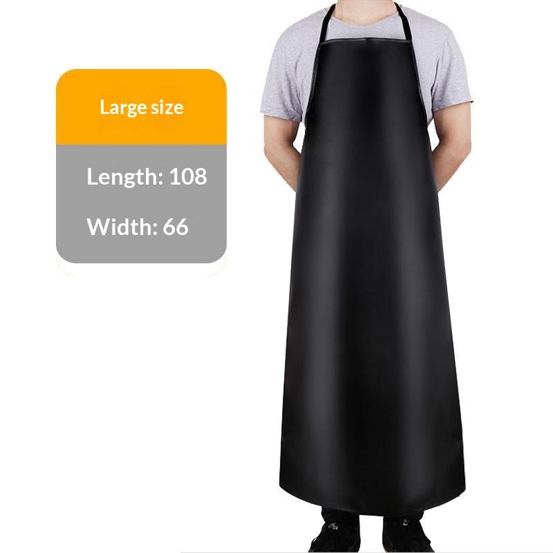 PU Waterproof Heavy Duty Work Apron Tear Resistant Oil Proof Bib for Kitchen Dishwashing Restaurant Fishery Butcher