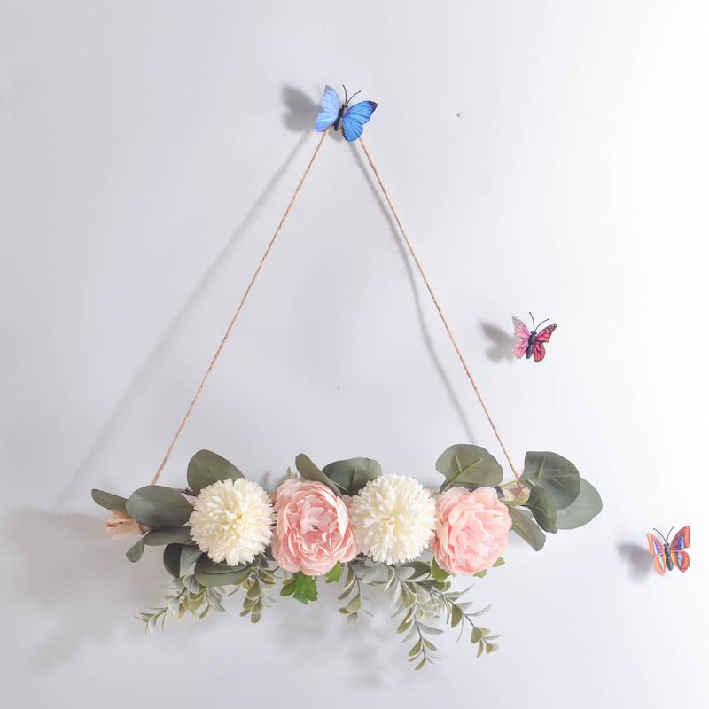 1PC Fake Flower Artificial Wreath Wall Pendant Wedding Aerial Hanging for Party Yard Decor