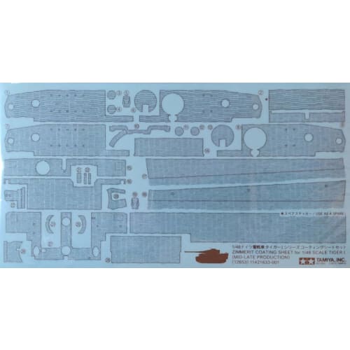 

Tamiya 1/48 Серия деталей для детализации №. 53 Набор декалей для немецкого танка Tiger I для пластиковых моделей (Номер детали 12653)