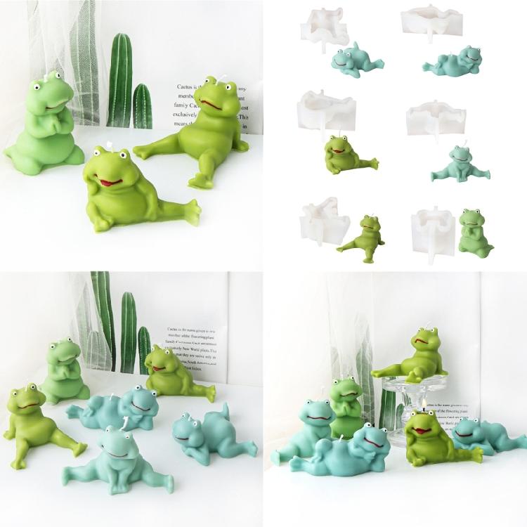 Use Friendly Candle Silicone Frogs Molds Easy Release Frogs Shaped Candle Silicone Molds for Handmade Candle and Soaps