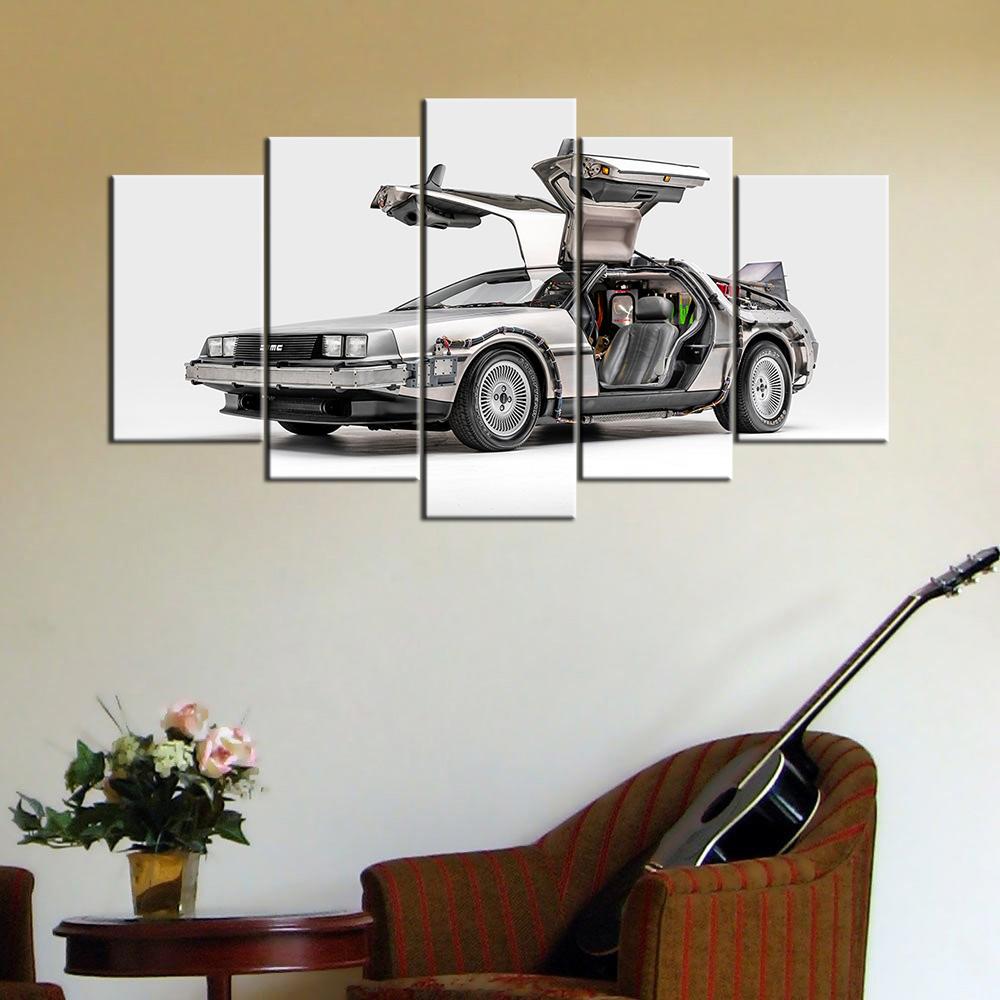 

Modular Pictures Wall Art HD Prints 5 Pieces 1985 DeLorean DMC-12 Back to the Future Canvas Painting Home Bedside Decor Poster 20X35 20X45 20X55cm