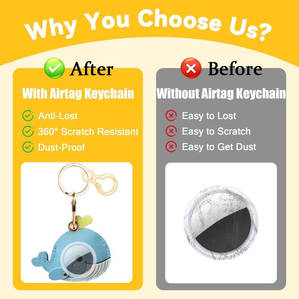 Anti-Drop Leather Keychain Antirust GPS Case Cover for Airtag Protective Cover  For Keys Bag Wallet