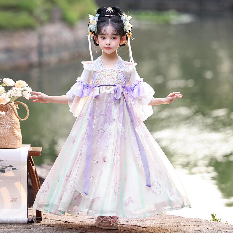 

Children s Hanfu Tang Suit: Spring Autumn Ancient Chinese Costume Skirt 140cm