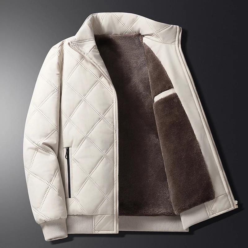 Men Thick Warm Winter Jackets Solid Color Coats Casual Stand Men's Clothing Top Parkas Man Puffer Jacket Cotton Padded Outwear