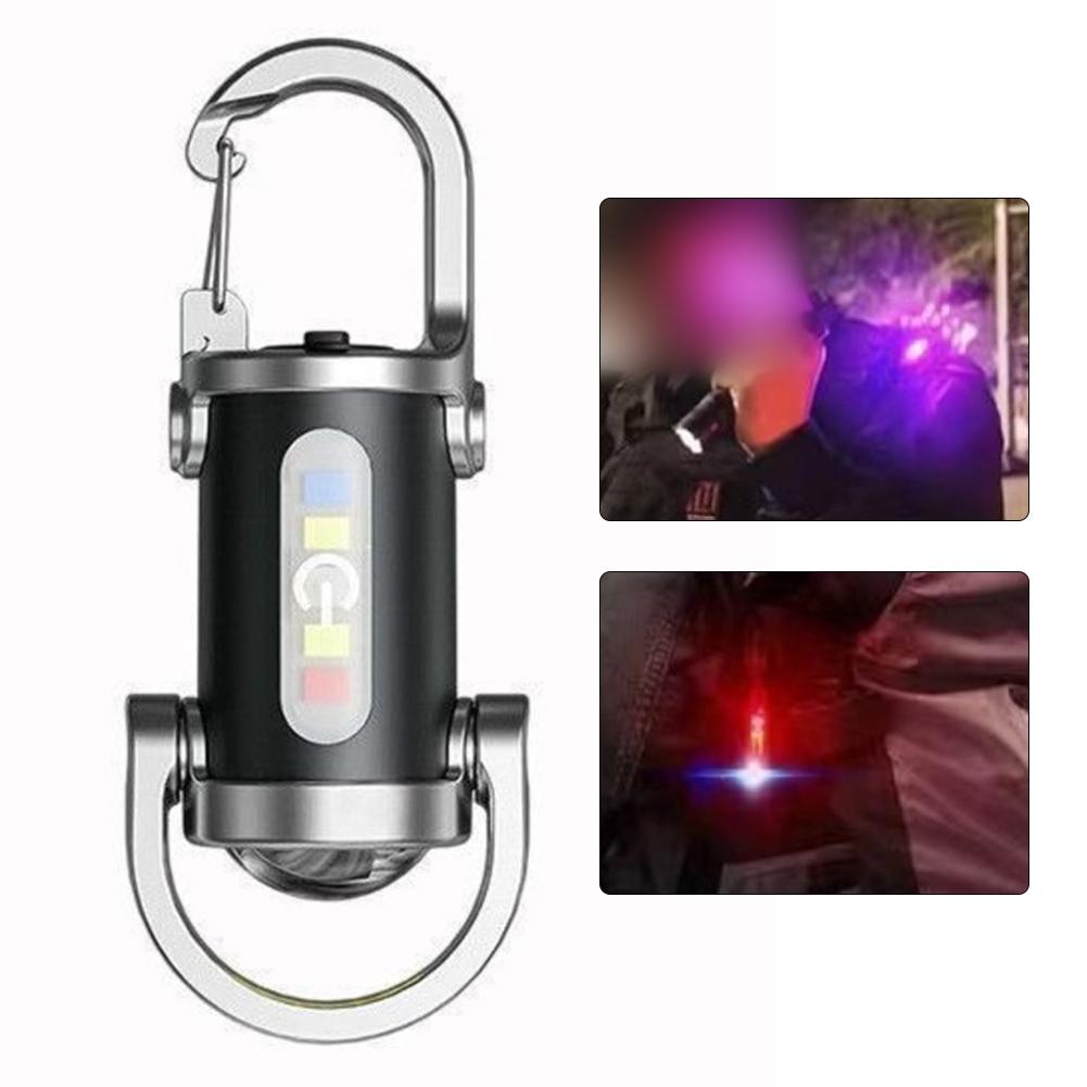 LED Keychain Flashlight with Multiple Modes and External Charging Capability