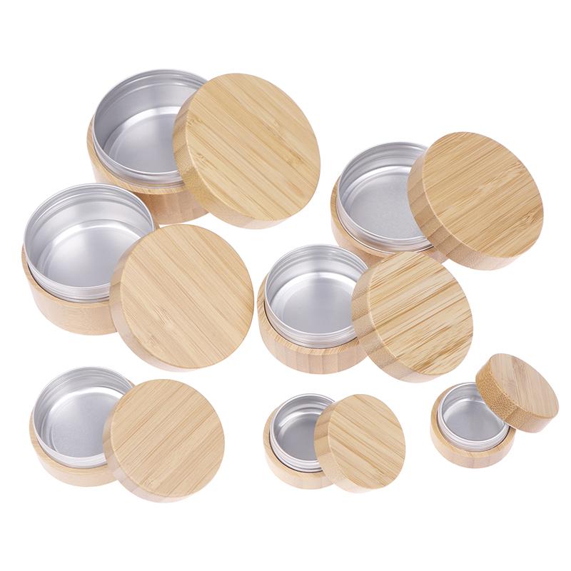 Refillable Empty Cosmetic Makeup Container Bamboo Bottle Cream Jar Nail Art Mask Cream Bottle Storage Box 10/15/30/50/60/80/100g